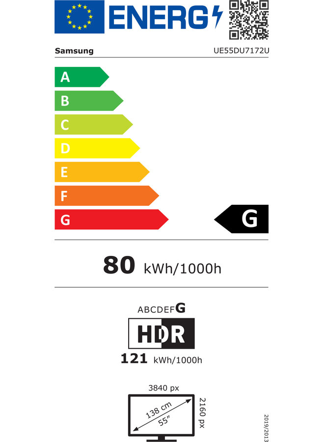Samsung GU55DU7170UXZG | LED TV | Smart TV  | 55 Inch