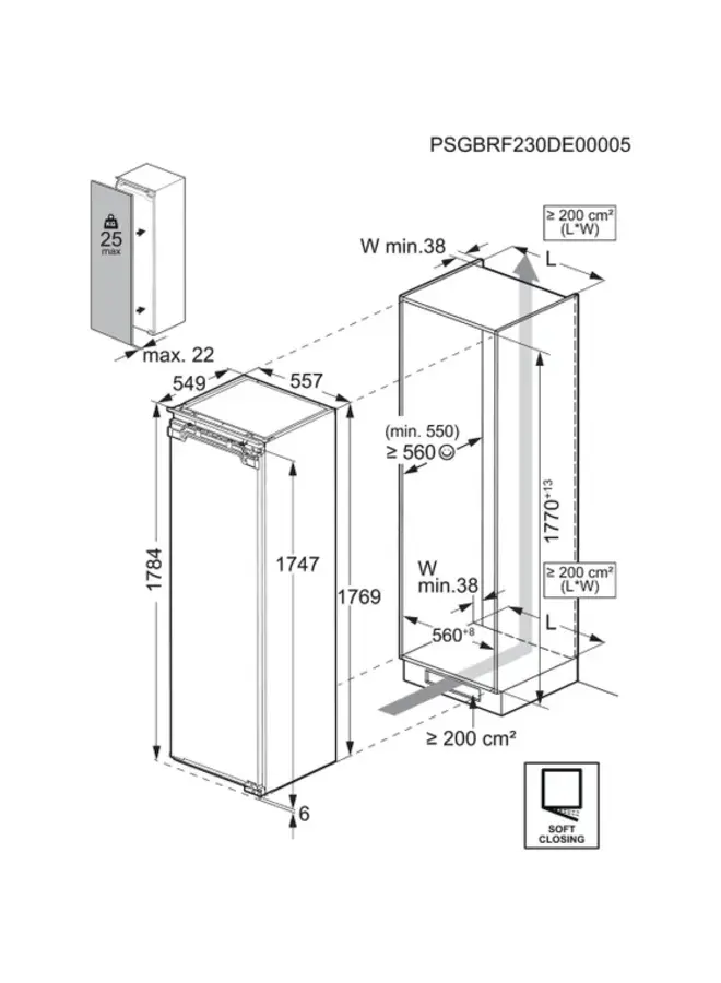 AEG TK9ZS181DC | Inbouw koelkast | 178 cm | Deur op deur