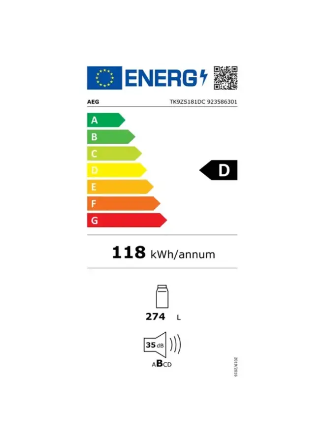 AEG TK9ZS181DC | Inbouw koelkast | 178 cm | Deur op deur