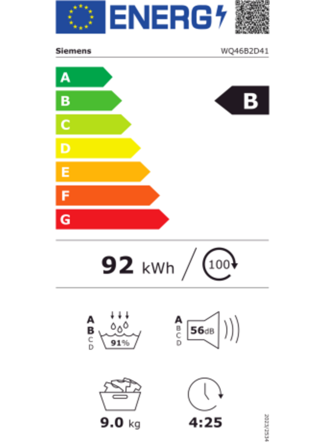 Siemens WQ46B2D41 | Warmtepompdroger | 9 kg