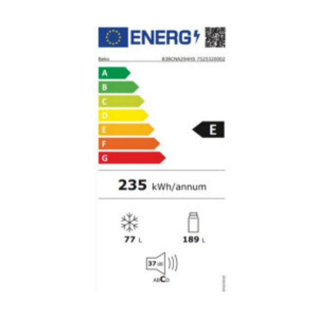 Beko B3BCNA294HS | Inbouw koelvriescombinatie | 178 cm | Nofrost