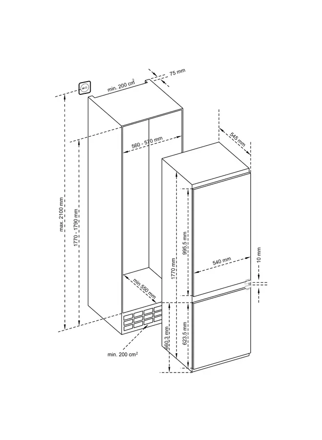 Inventum IKV1786D | Inbouw koelvriescombinatie | 178 cm