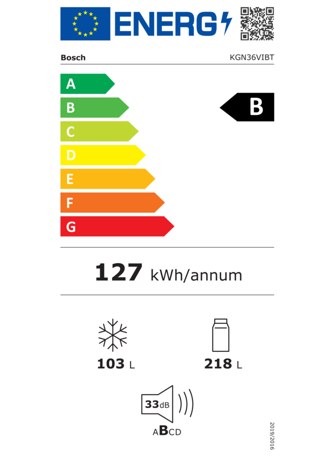 Bosch KGN36VIBT | Koelvriescombinatie | RVS | 186 | B label