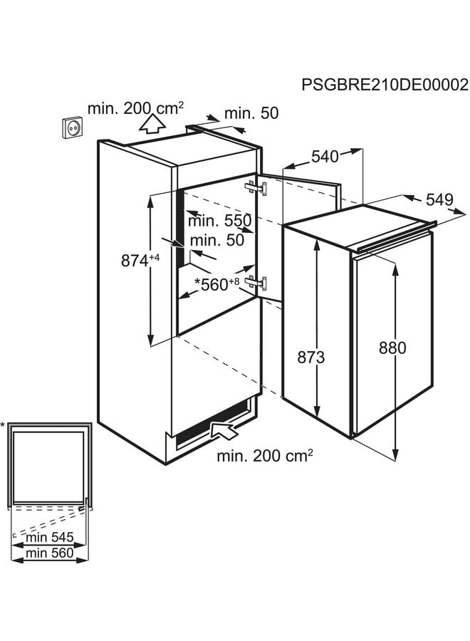 Electrolux LFB2AE88S1 | Inbouwkoelkast | 88 cm | Sleepdeur