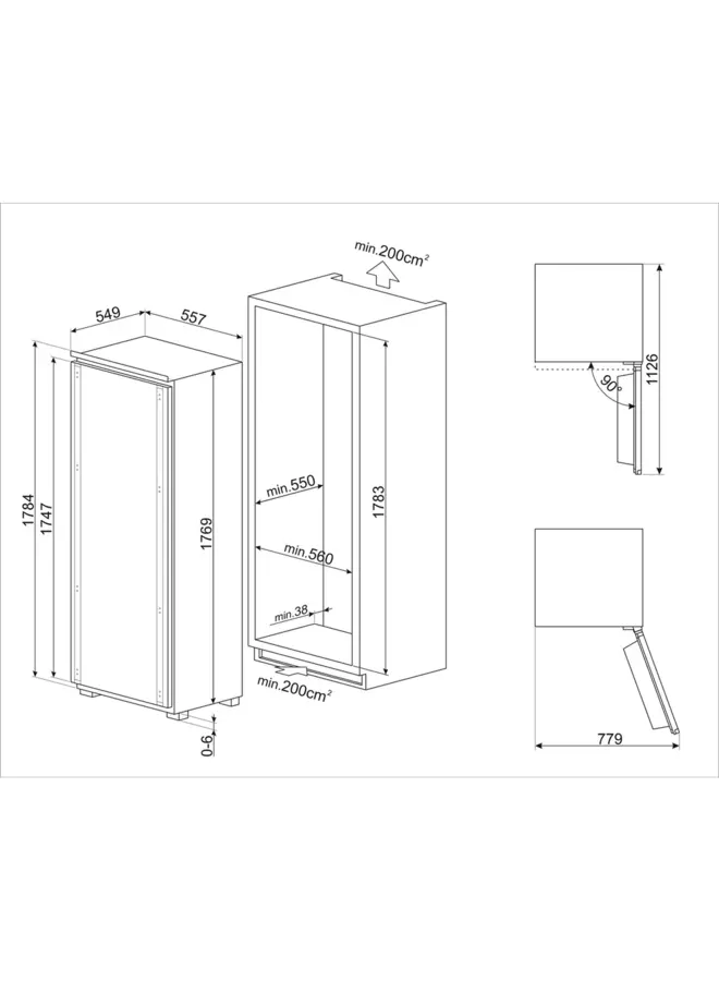SMEG S9F174DND | Inbouw vriezer | 178 cm | Nofrost