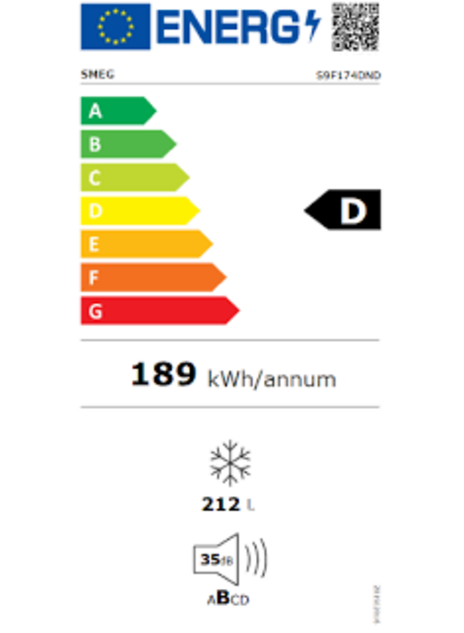 SMEG S9F174DND | Inbouw vriezer | 178 cm | Nofrost