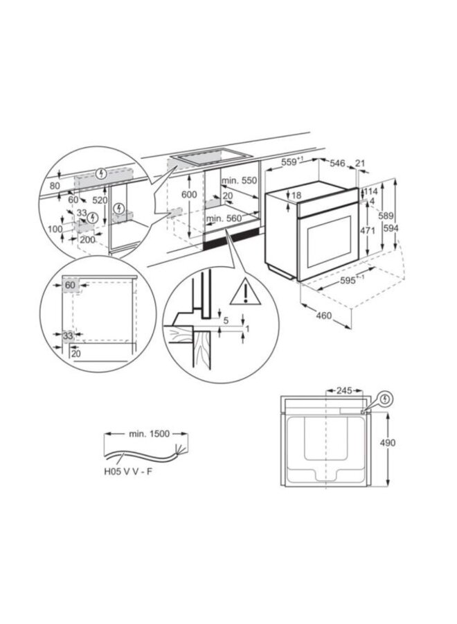 AEG BSE682020M | Inbouw Stoomoven | 60 cm | Zwart/RVS