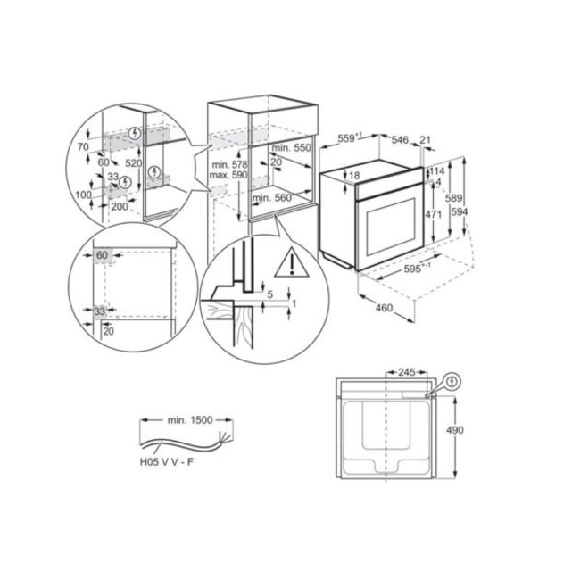 AEG BSE682020M | Inbouw Stoomoven | 60 cm | Zwart/RVS