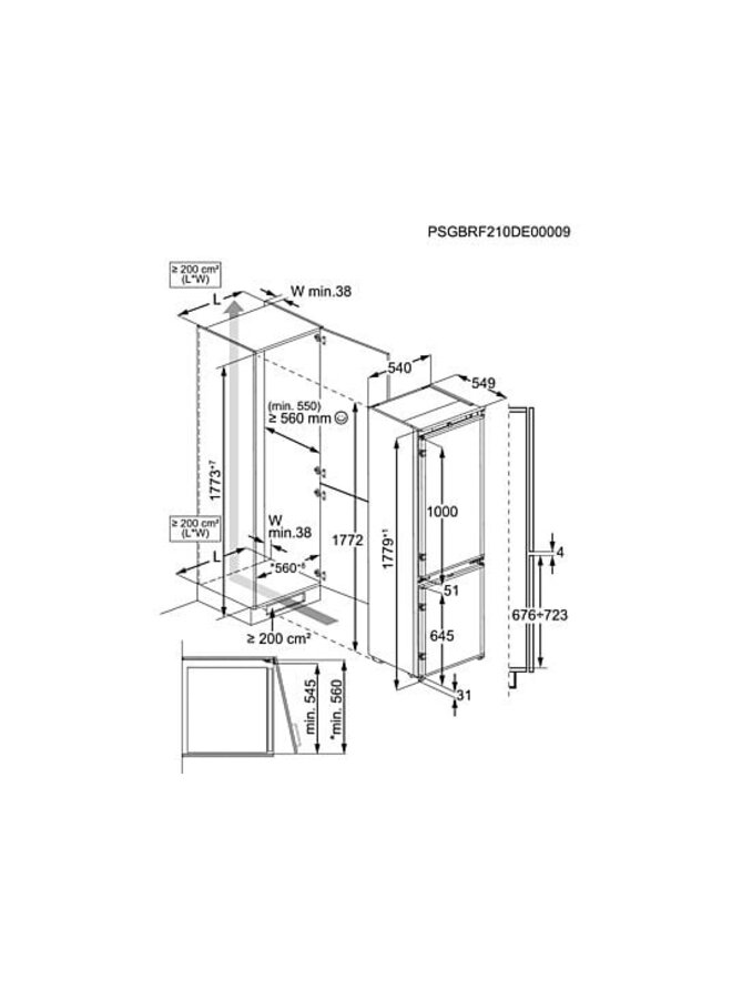 AEG OSC6N181ES | Inbouw koelvriescombinatie | 178 cm | Nofrost