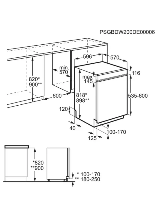 AEG FES5368XZM | Half geintegreerde vaatwasser | SatelliteClean