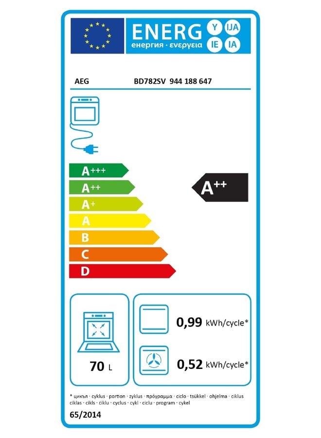 AEG BD782S | Inbouw oven | Stoom  | 60 cm
