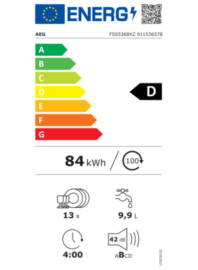 AEG FSS5368XZ | Inbouw vaatwasser | AirDry | 60 cm
