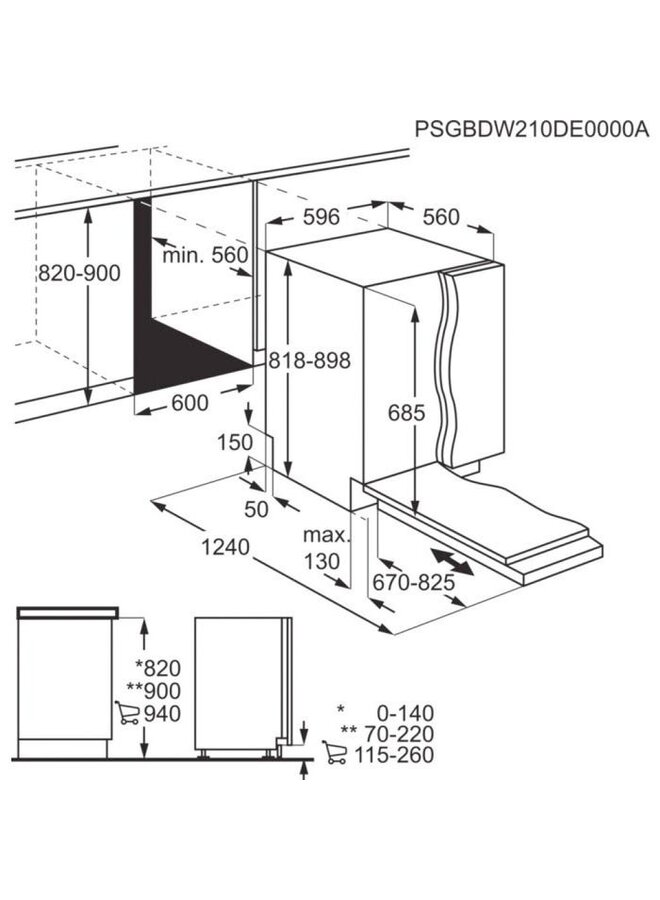 AEG PD9000 | Inbouw vaatwasser | Comfortlift| A Label