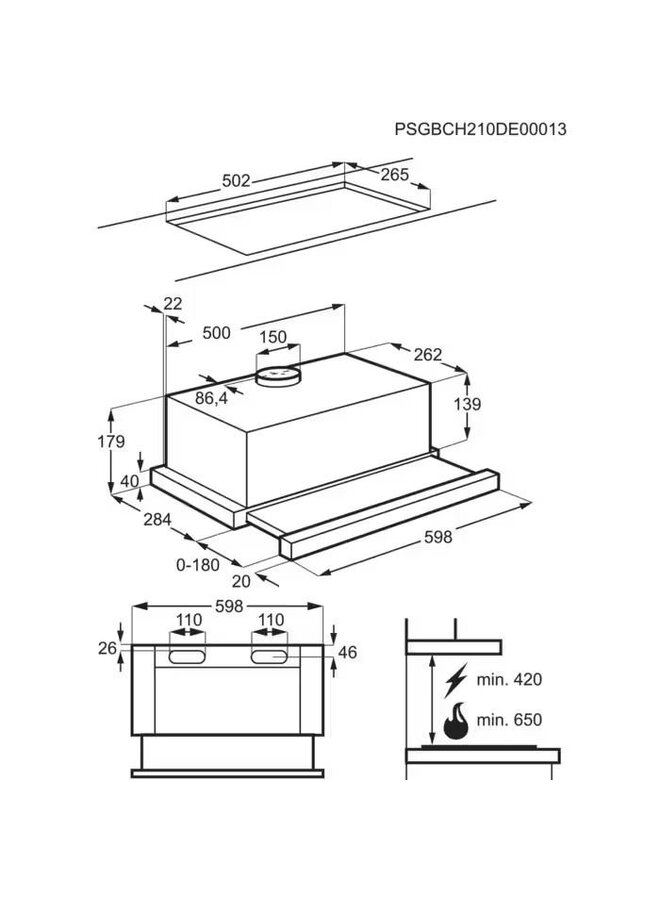 Electrolux   LFP326FB | Vlakscherm afzuigkap | 60 cm | Zwart