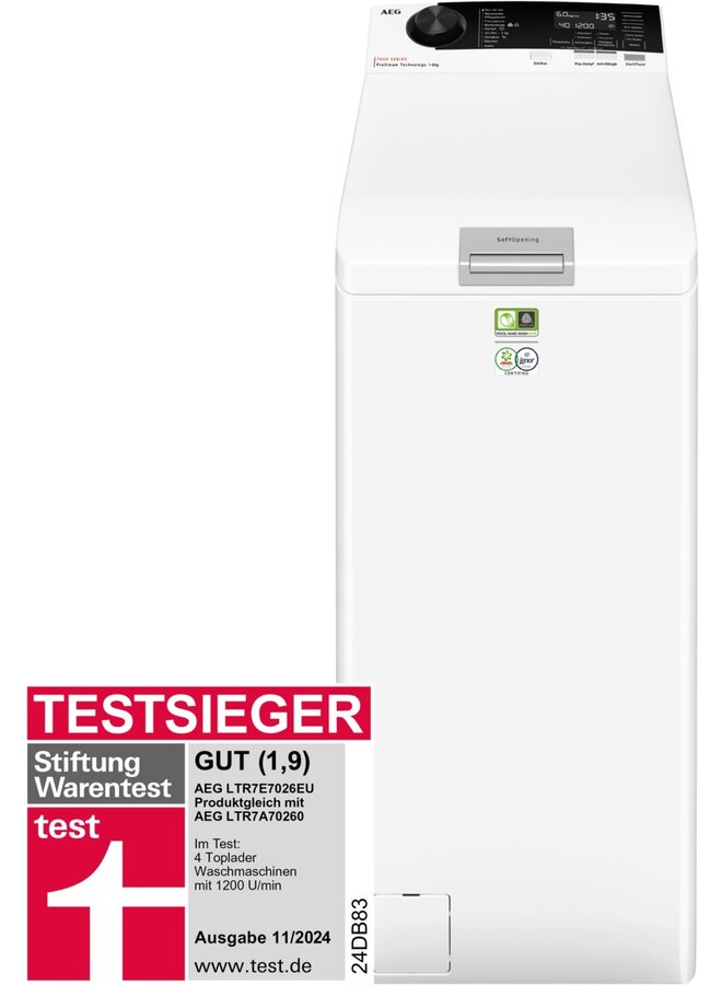 AEG LTR7E7026EU | Wasmachine Bovenlader | 6 kg | ProSteam