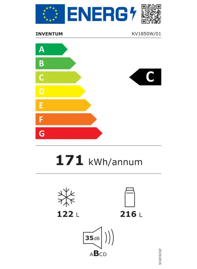 Inventum KV1850W koelvriescombinatie | Wit | Nofrost