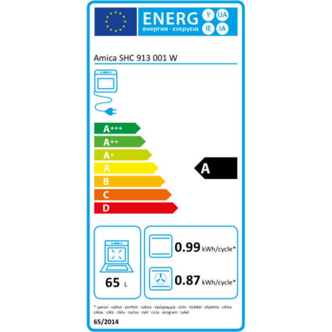 Amica  SHC 913 001 W | Keramisch fornuis  | 60 cm | SteamClean