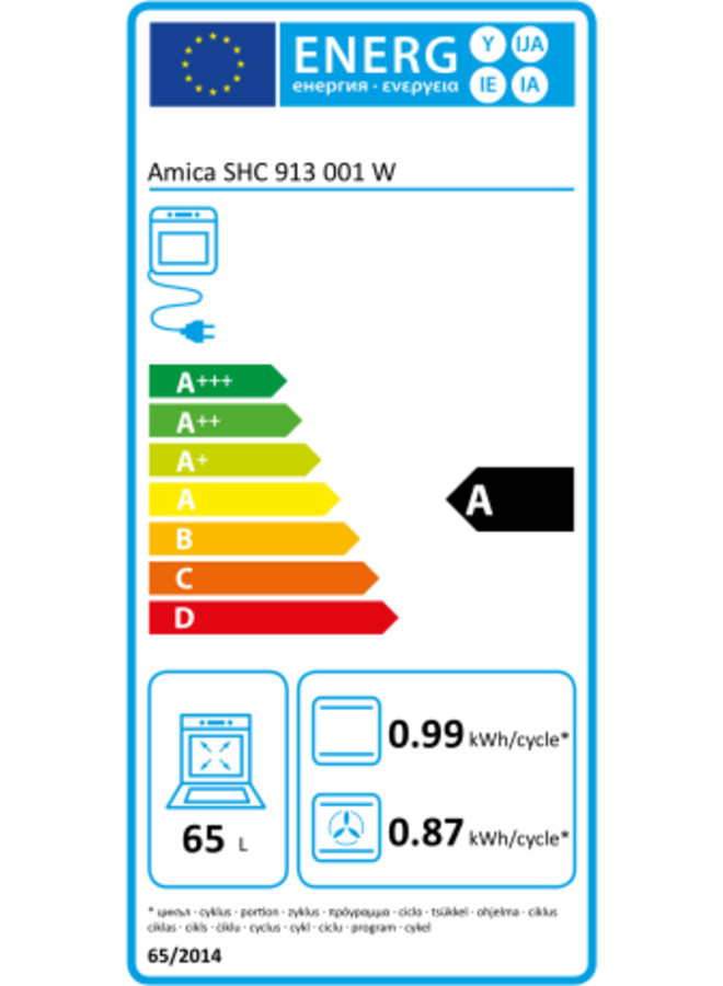 Amica SHC 913 001 W | Keramisch fornuis | 60 cm | SteamClean
