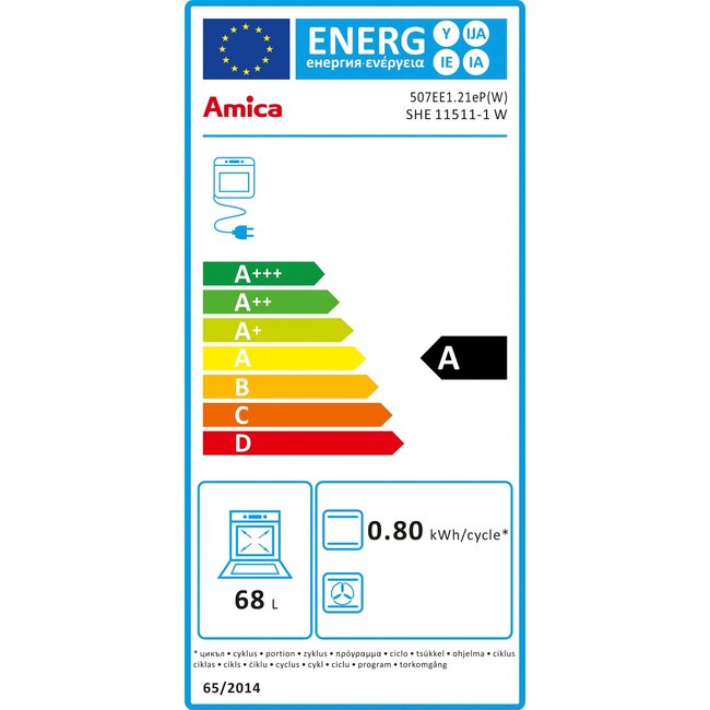 Amica  SHE 11511-1 W | Elektrisch fornuis | Wit