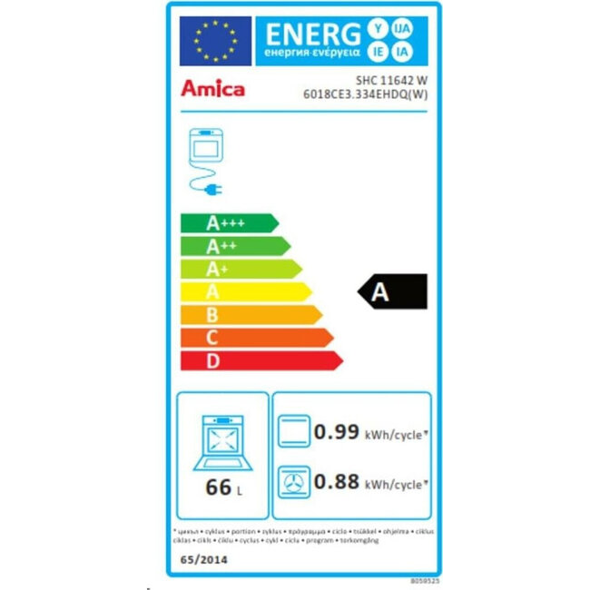 Amica SHC 11642 W | Keramisch fornuis | 60 cm