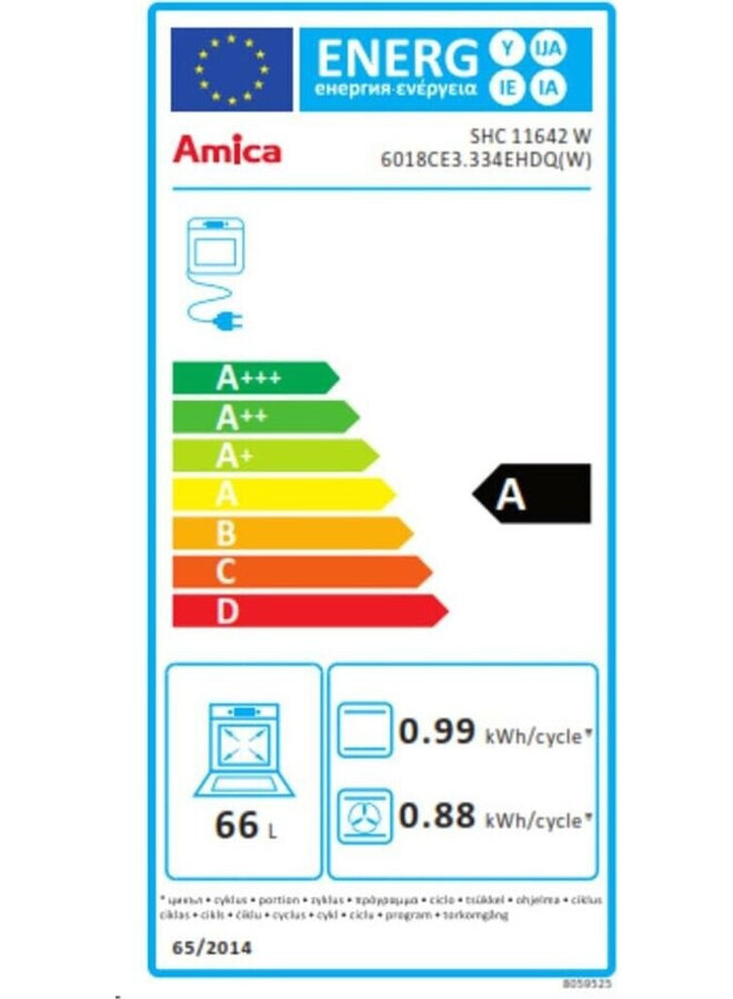 Amica SHC 11642 W | Keramisch fornuis | 60 cm