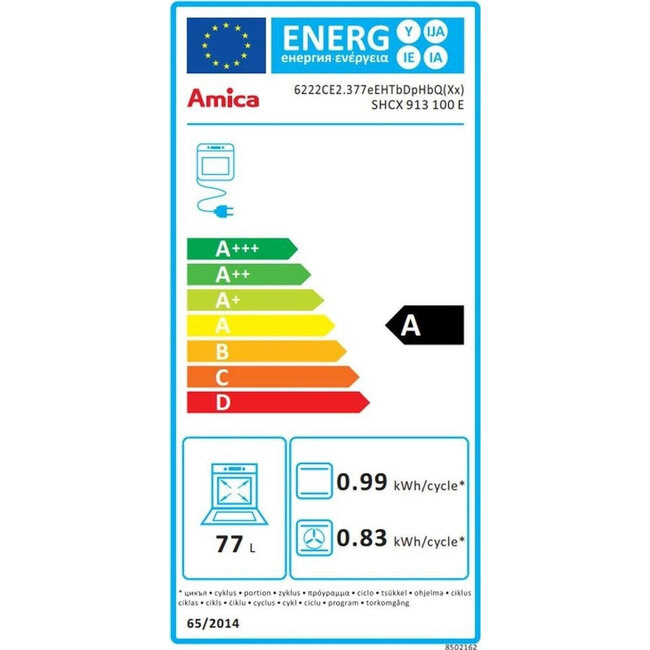 Amica SHCX 913 100 E | Keramisch Fornuis | 60 cm