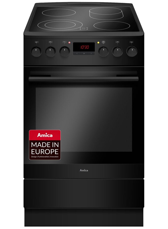 Amica SHC 11503 /1 SM | Keramisch fornuis | Zwart | 50 cm