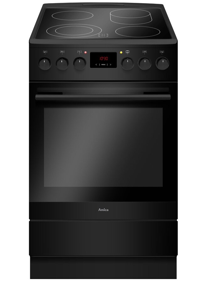 Amica SHC 11503 /1 SM | Keramisch fornuis | Zwart | 50 cm