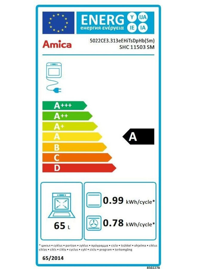 Amica SHC 11503 /1 SM | Keramisch fornuis | Zwart | 50 cm