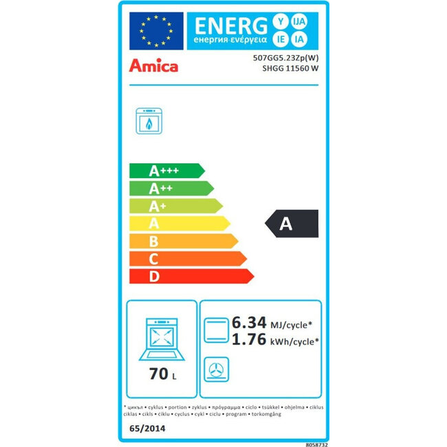 Amica AMICA SHGG 11560 W | Gasfornuis  | 50 cm