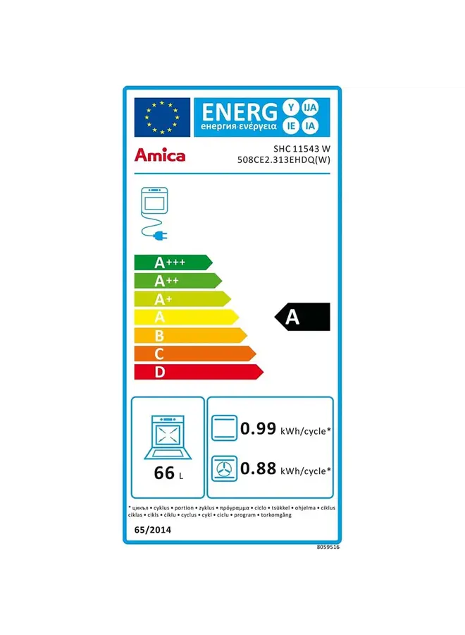 Amica SHC 11543 W | Keramisch fornuis | 50 cm
