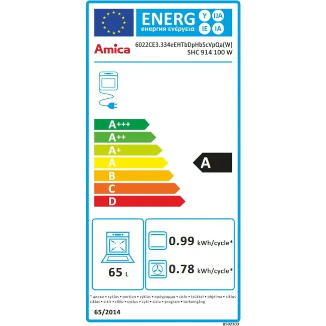Amica SHC914 100 W | Keramisch fornuis | Wit