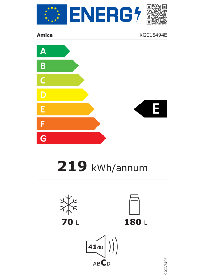 Amica KGC 15494 E | Koelvriescombinatie | RVS