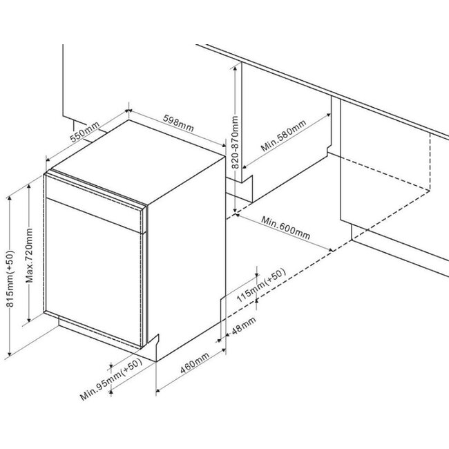 Amica EGSPV 597 201 | Inbouwvaatwasser | 60 cm | E