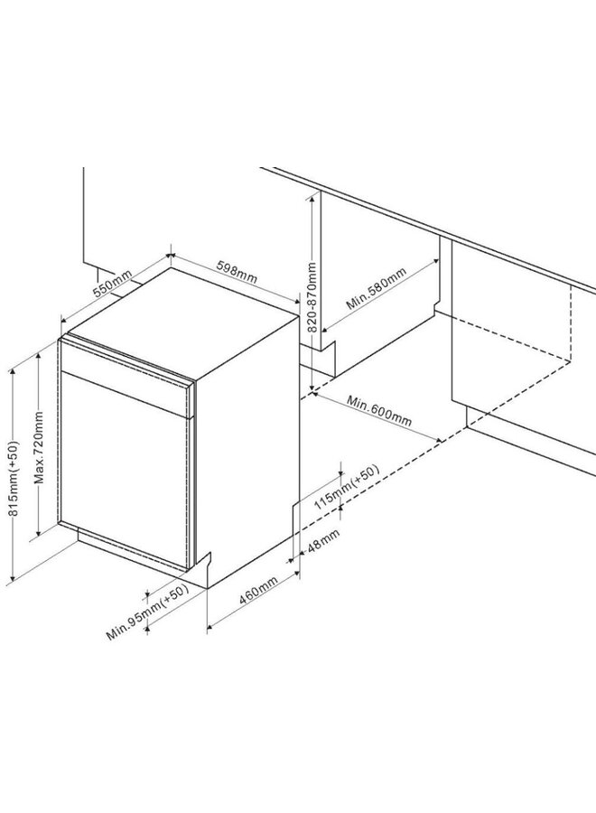Amica EGSPV 597 201 | Inbouwvaatwasser | 60 cm | E