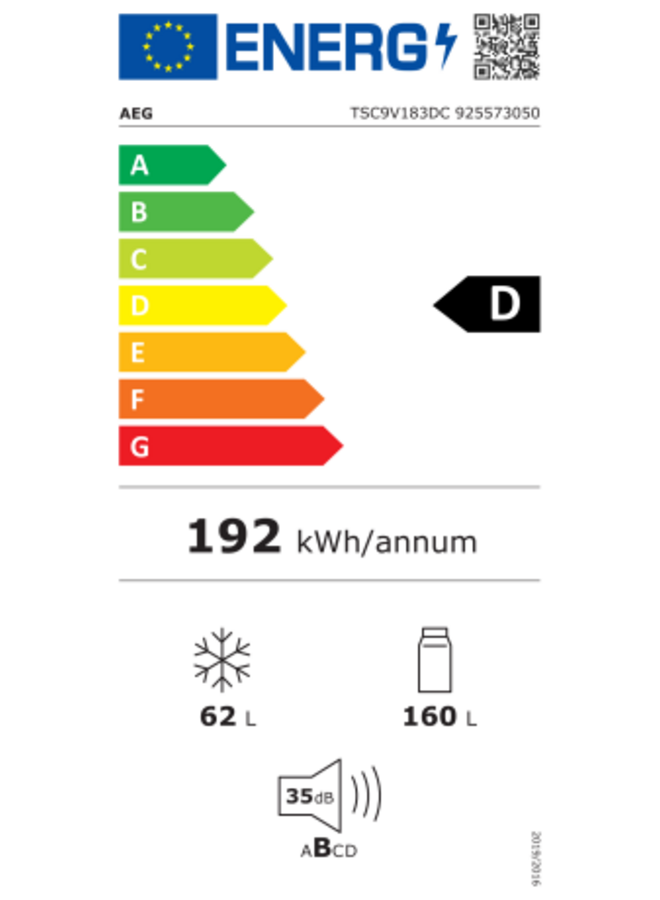 AEG TSC9V183DC | Inbouw koelvriescombinatie | D | Nofrost