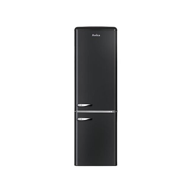 Amica KGCR 387 100 MS | Retro koelvriescombinatie | Zwart