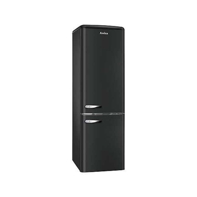 Amica KGCR 387 100 MS | Retro koelvriescombinatie | Zwart