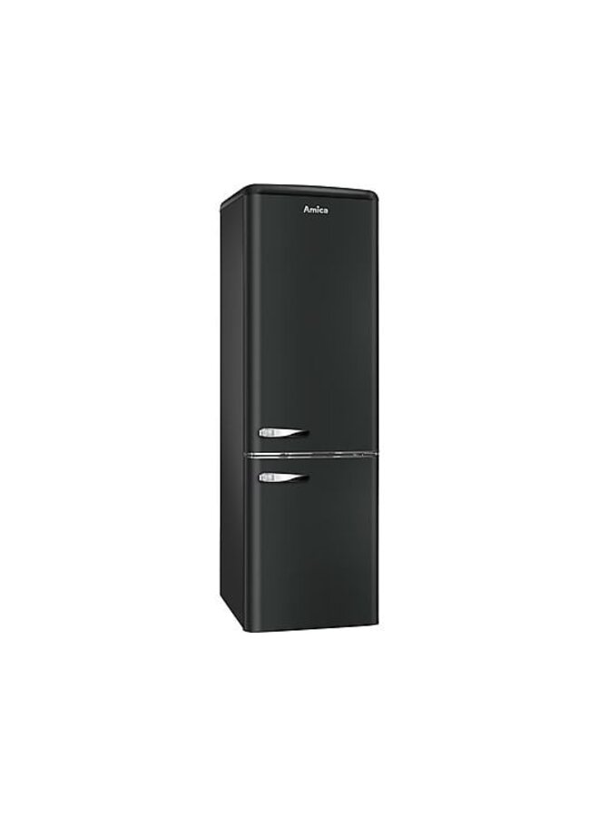 Amica KGCR 387 100 MS | Retro koelvriescombinatie | Zwart
