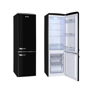 Amica KGCR 387 100 MS | Retro koelvriescombinatie | Zwart