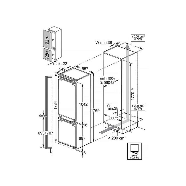 AEG EK9D18C1 | Inbouw koelvriescombinatie | 178 cm | WiFi