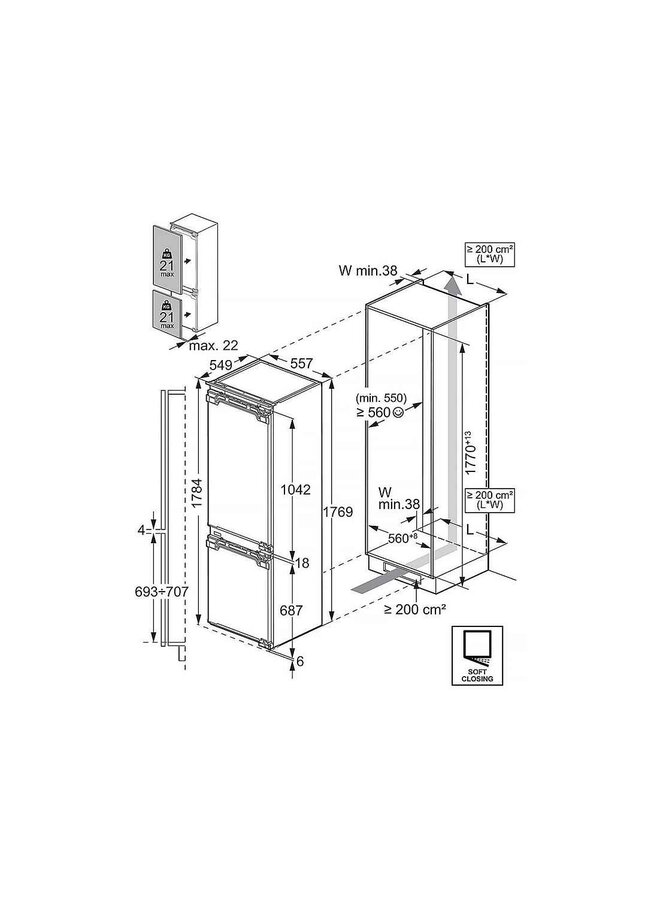 AEG EK9D18C1 | Inbouw koelvriescombinatie | 178 cm | WiFi