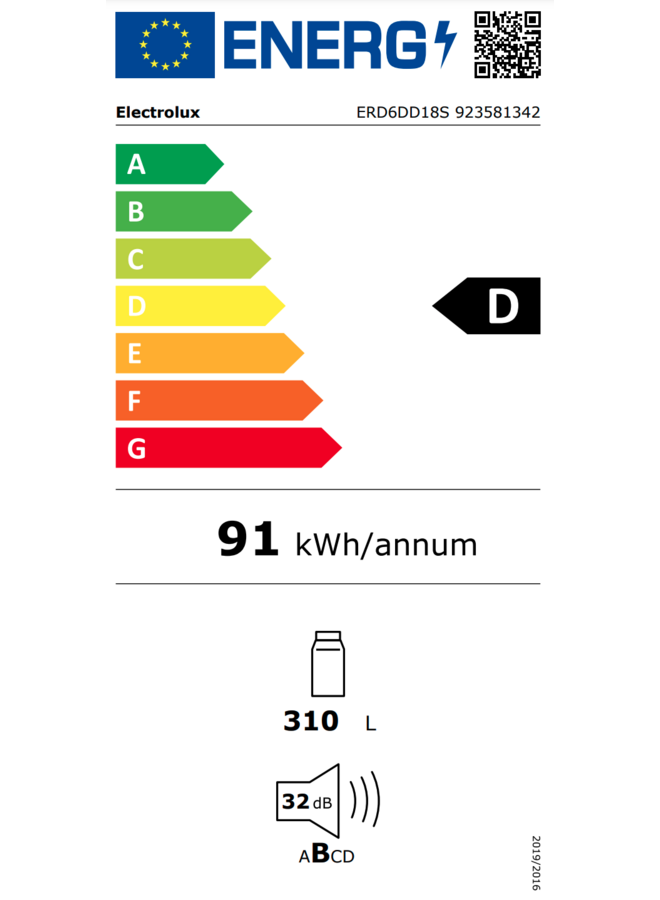 Electrolux ERD6DD18S | Inbouw koelkast | 178 cm | Sleepdeur