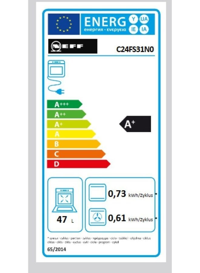Neff C24FS31N0 | Inbouw oven met stoom | 45 cm