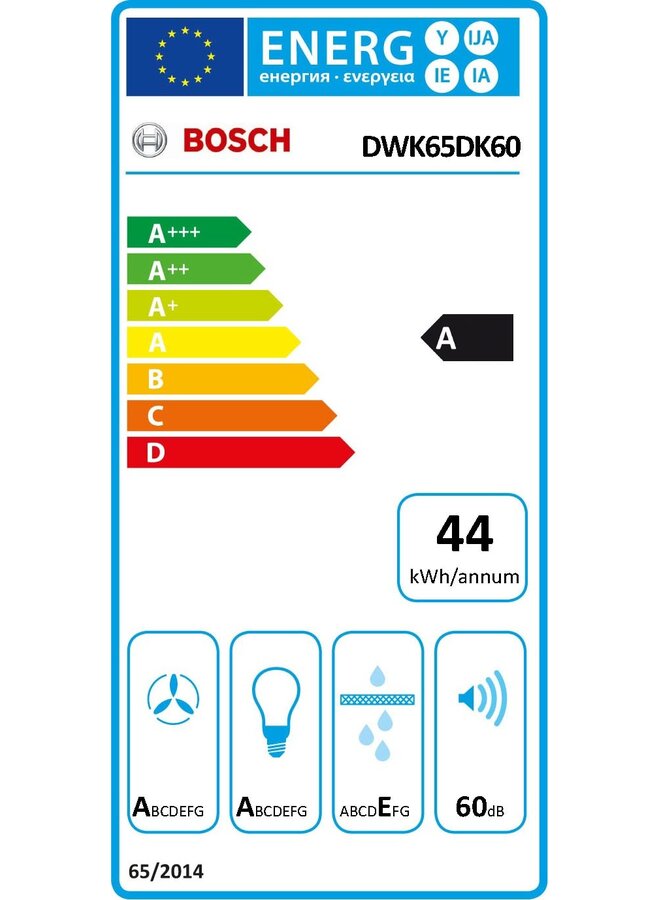 Bosch DWK65DK60 | Afzuigkap | 60 cm | Zwart | Schuin