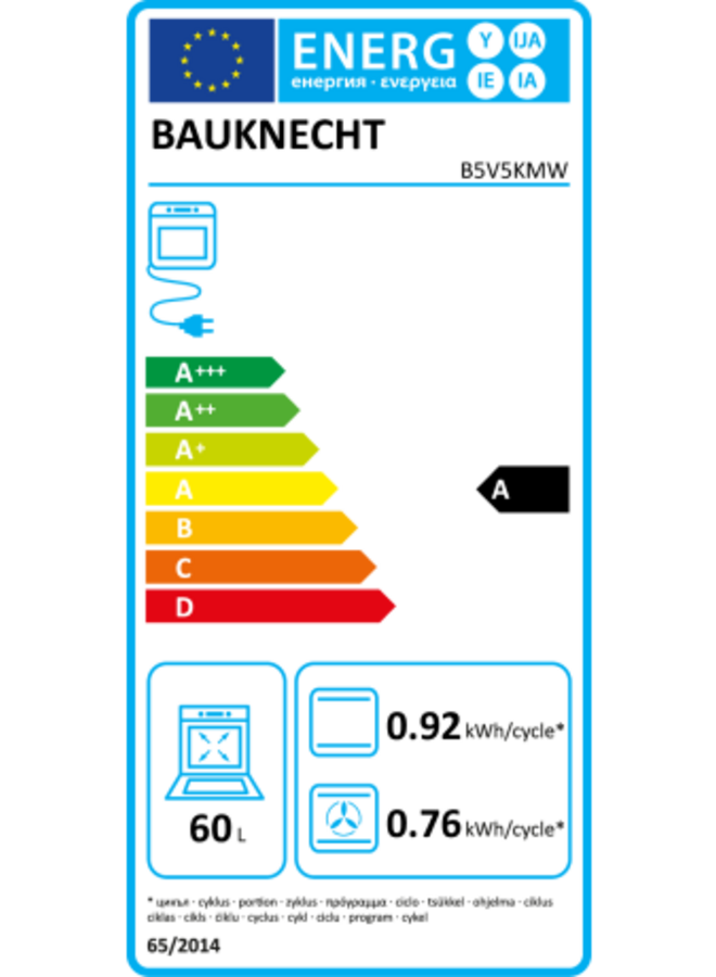Bauknecht B5V5KMW | Keramisch fornuis | Hydrolyse | 50 cm