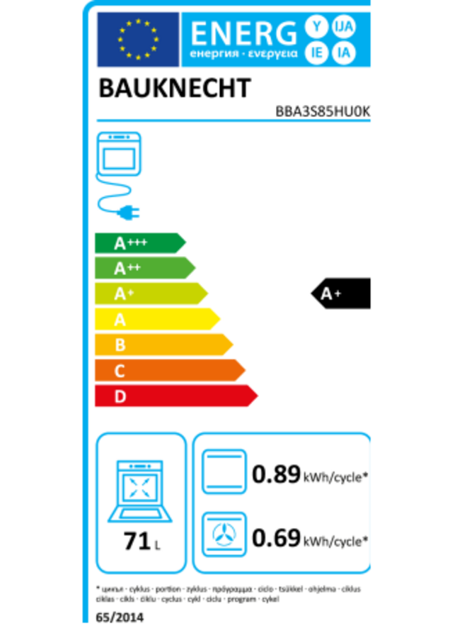 Bauknecht BBA3S85HU0K | Inbouw oven | Zwart | Hydrolyse