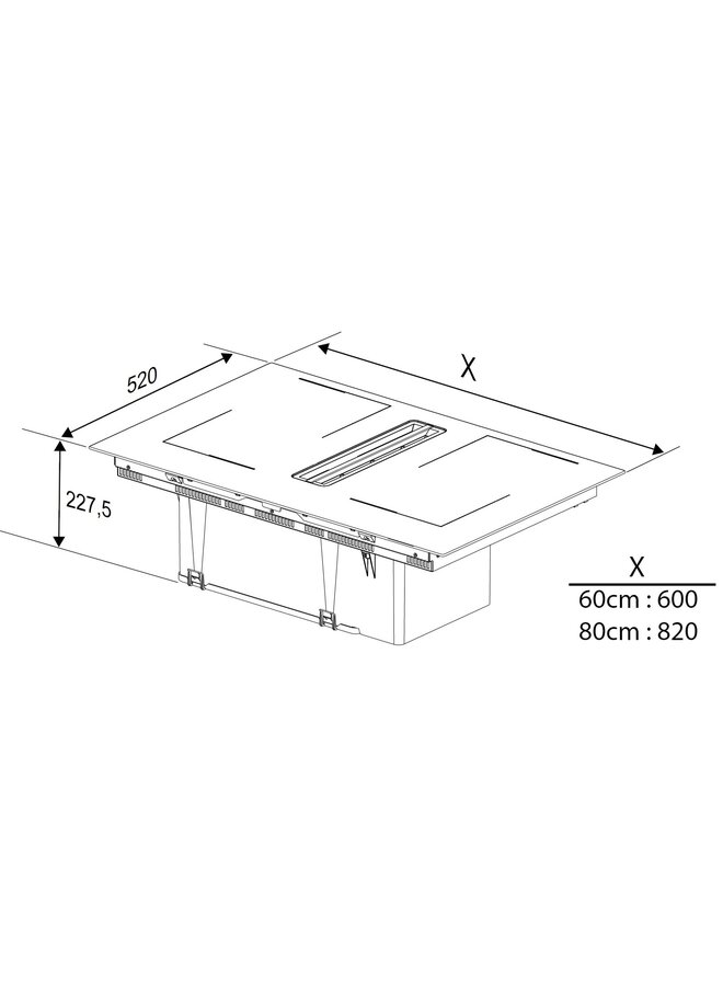 Grundig GIEH 834480 P | Inductie kookplaat met afzuiging