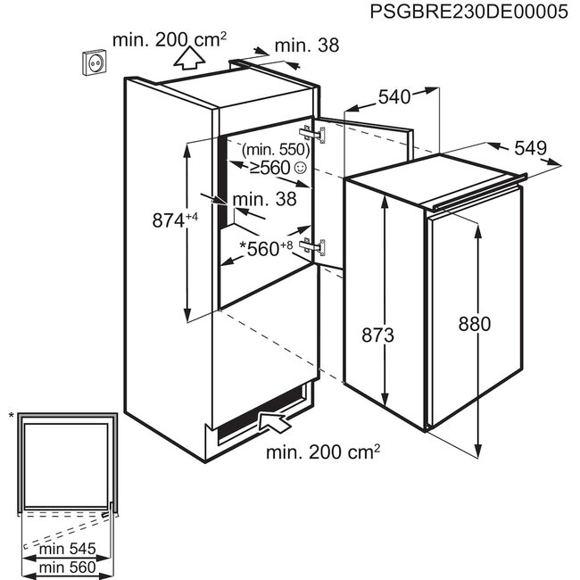 AEG TF50S882DS | Inbouw koelkast | 88 cm | D