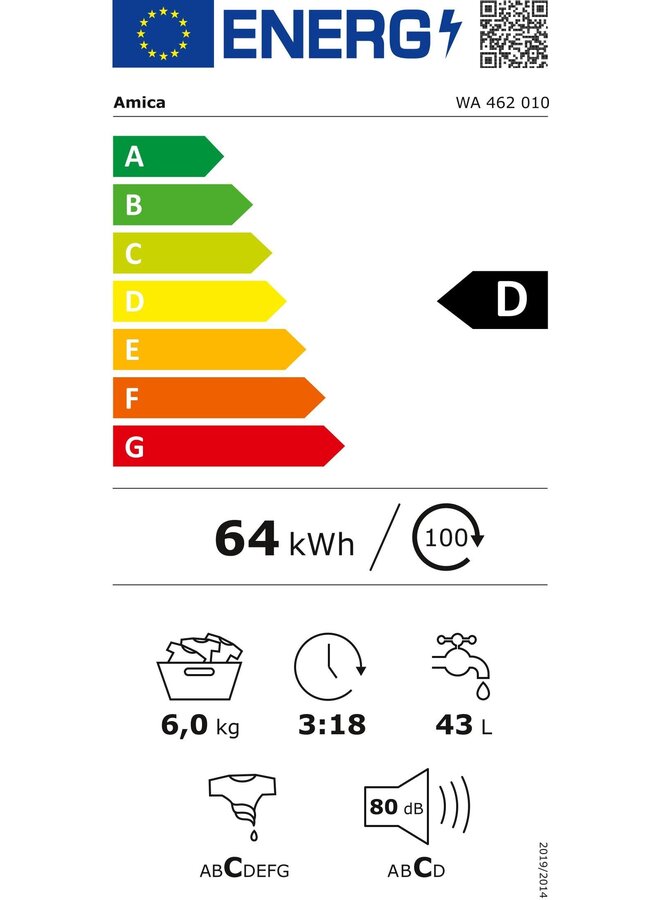 Amica WA 462 010 | Wasmachine | 6 kg